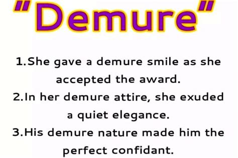 pademure meaning|DEMURE Definition & Usage Examples .